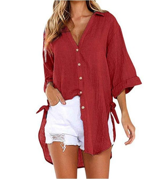 Women's Luxury Linen Cotton Cardigan Shirt