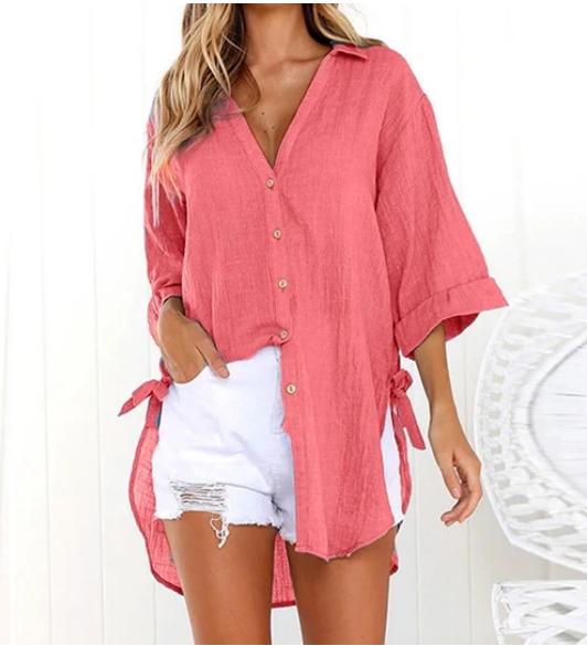 Women's Luxury Linen Cotton Cardigan Shirt