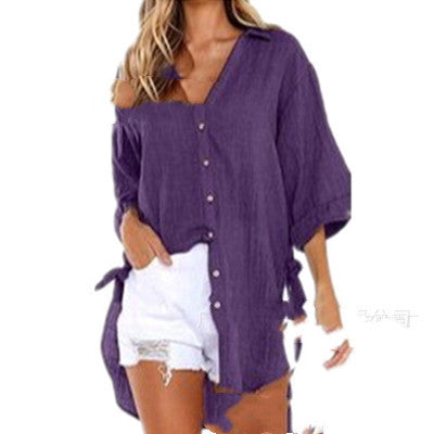 Women's Luxury Linen Cotton Cardigan Shirt