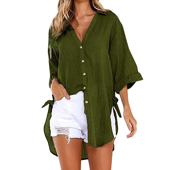 Women's Luxury Linen Cotton Cardigan Shirt