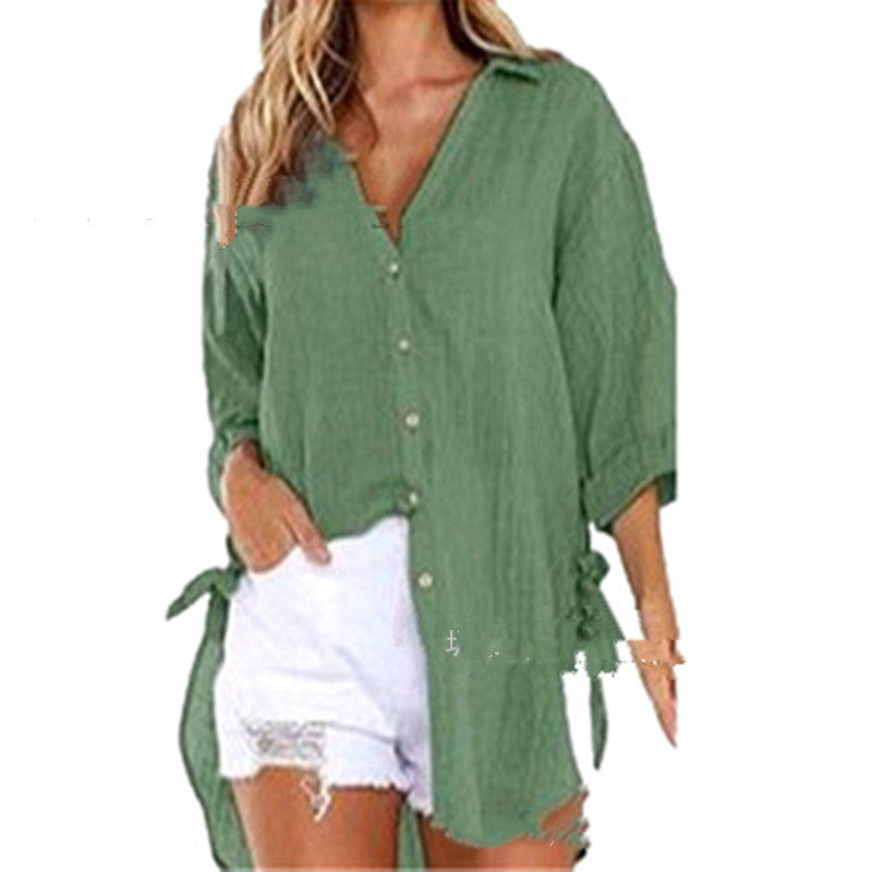 Women's Luxury Linen Cotton Cardigan Shirt